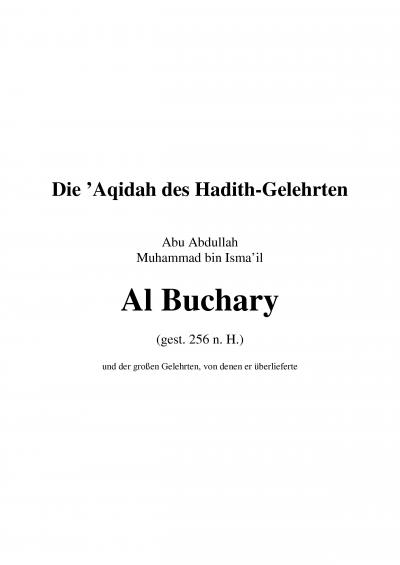Die ’Aqidah des Hadith-Gelehrten
